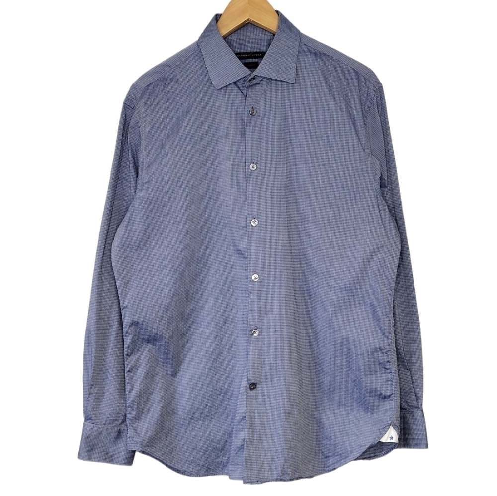 John Varvatos Men's Regular Fit Sheen Long Sleeve Casual Button Down ShirtSz M